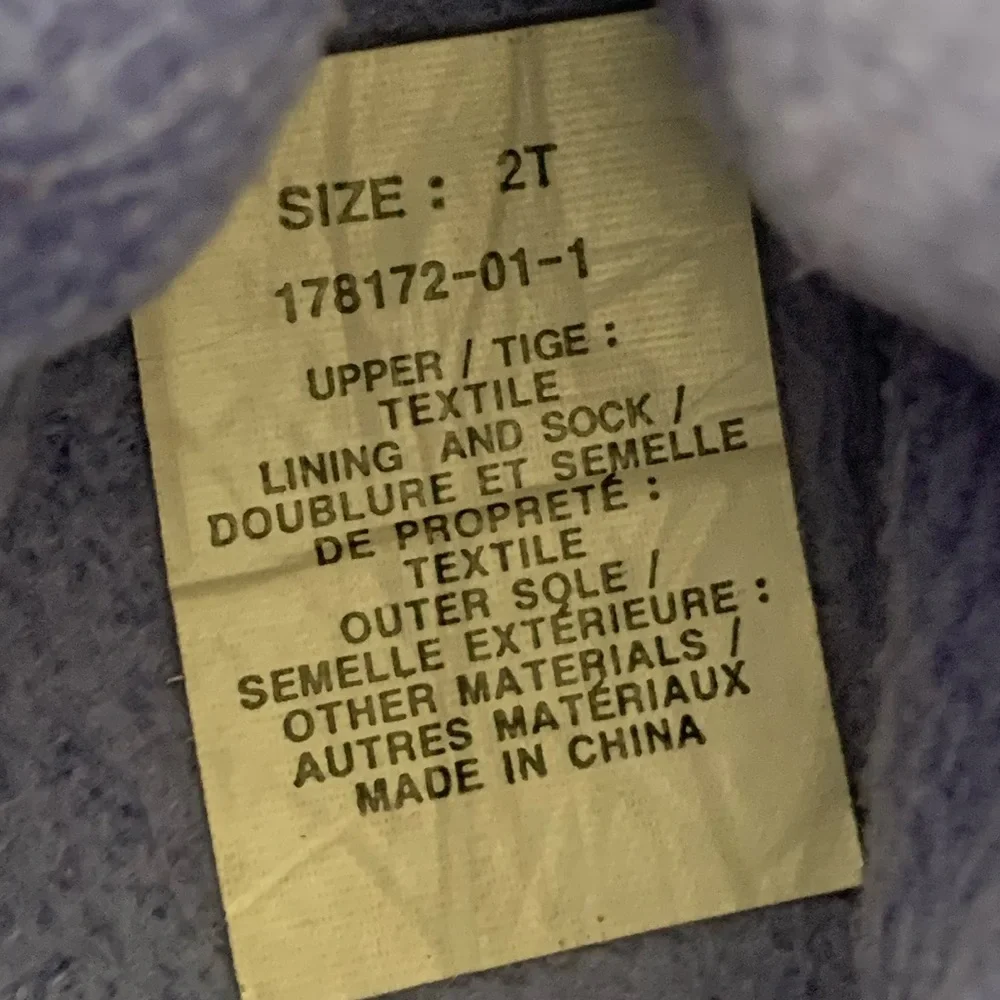 VTG Old Navy Slippers Booties Girls 2T Blue Rubber Soles Fleece Soft Cozy Warm